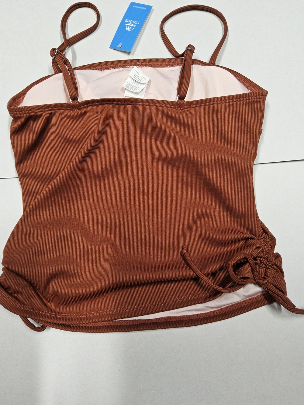 NWOT Cupshe Rust Floral High-Waist Bikini with Tankini - Picture 5 of 10
